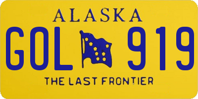 AK license plate GOL919