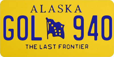 AK license plate GOL940