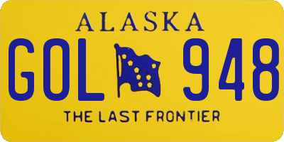 AK license plate GOL948
