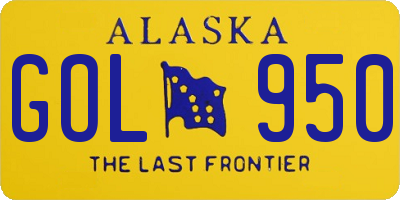 AK license plate GOL950