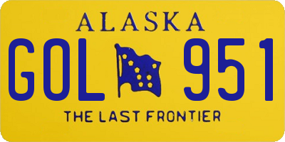 AK license plate GOL951