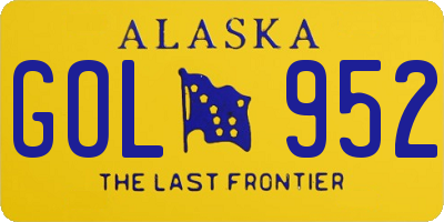 AK license plate GOL952