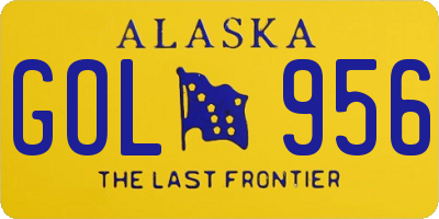AK license plate GOL956