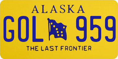 AK license plate GOL959