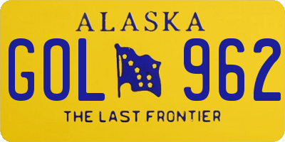 AK license plate GOL962