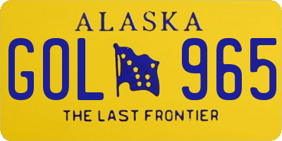 AK license plate GOL965