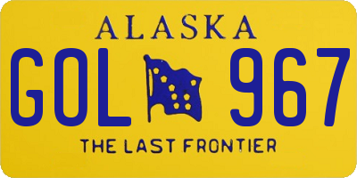 AK license plate GOL967