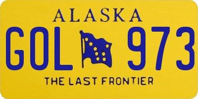 AK license plate GOL973