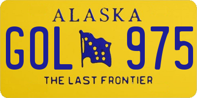 AK license plate GOL975