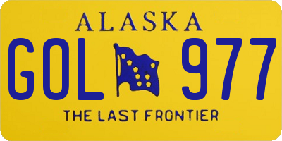 AK license plate GOL977