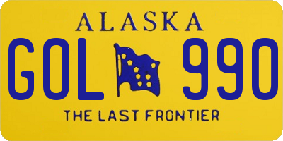 AK license plate GOL990