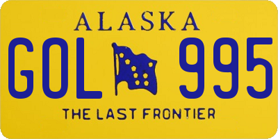 AK license plate GOL995