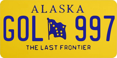 AK license plate GOL997
