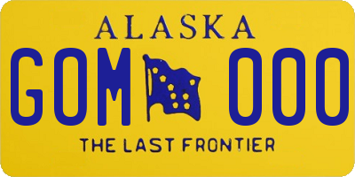AK license plate GOM000