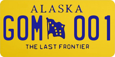 AK license plate GOM001