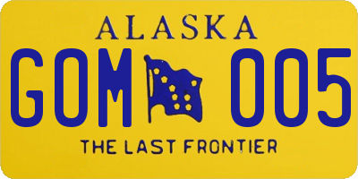 AK license plate GOM005