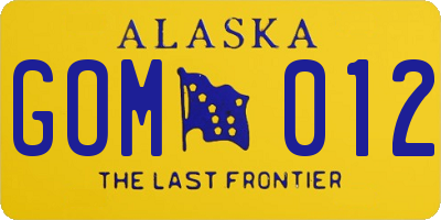 AK license plate GOM012