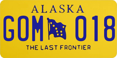 AK license plate GOM018