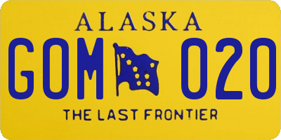 AK license plate GOM020