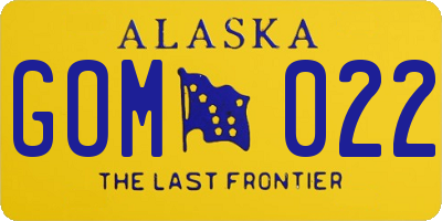 AK license plate GOM022