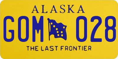AK license plate GOM028