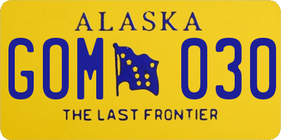 AK license plate GOM030