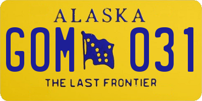 AK license plate GOM031