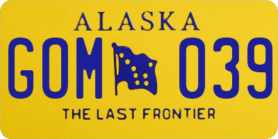 AK license plate GOM039