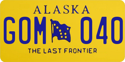AK license plate GOM040