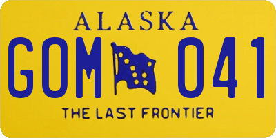 AK license plate GOM041