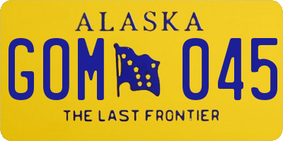 AK license plate GOM045