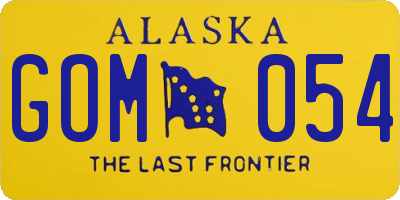 AK license plate GOM054