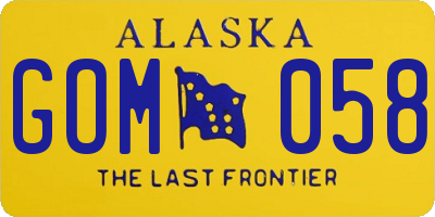 AK license plate GOM058