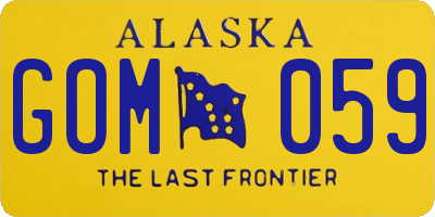 AK license plate GOM059