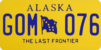AK license plate GOM076