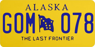 AK license plate GOM078