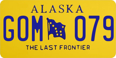 AK license plate GOM079
