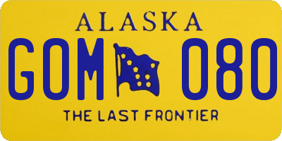 AK license plate GOM080