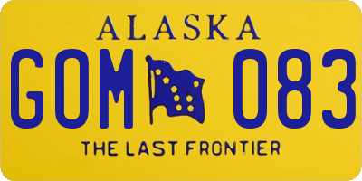 AK license plate GOM083