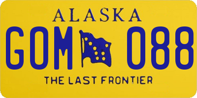 AK license plate GOM088