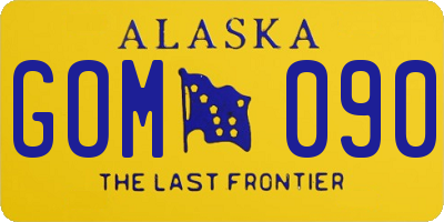 AK license plate GOM090