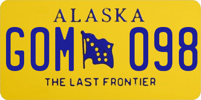 AK license plate GOM098