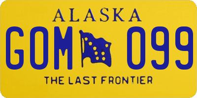AK license plate GOM099