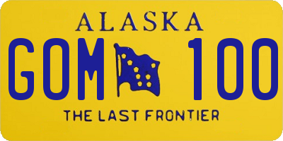 AK license plate GOM100