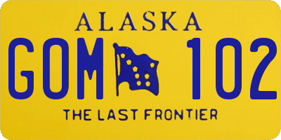 AK license plate GOM102
