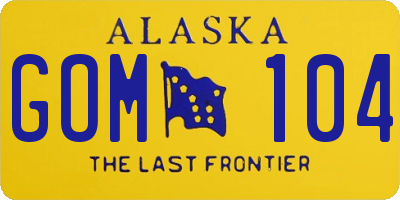 AK license plate GOM104