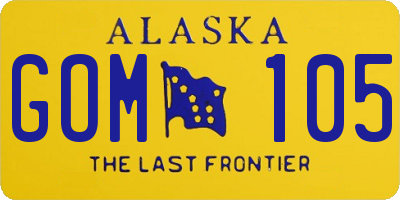 AK license plate GOM105