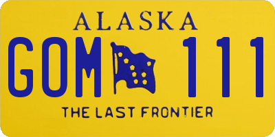 AK license plate GOM111