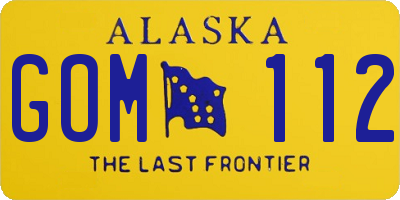 AK license plate GOM112