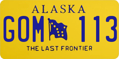 AK license plate GOM113